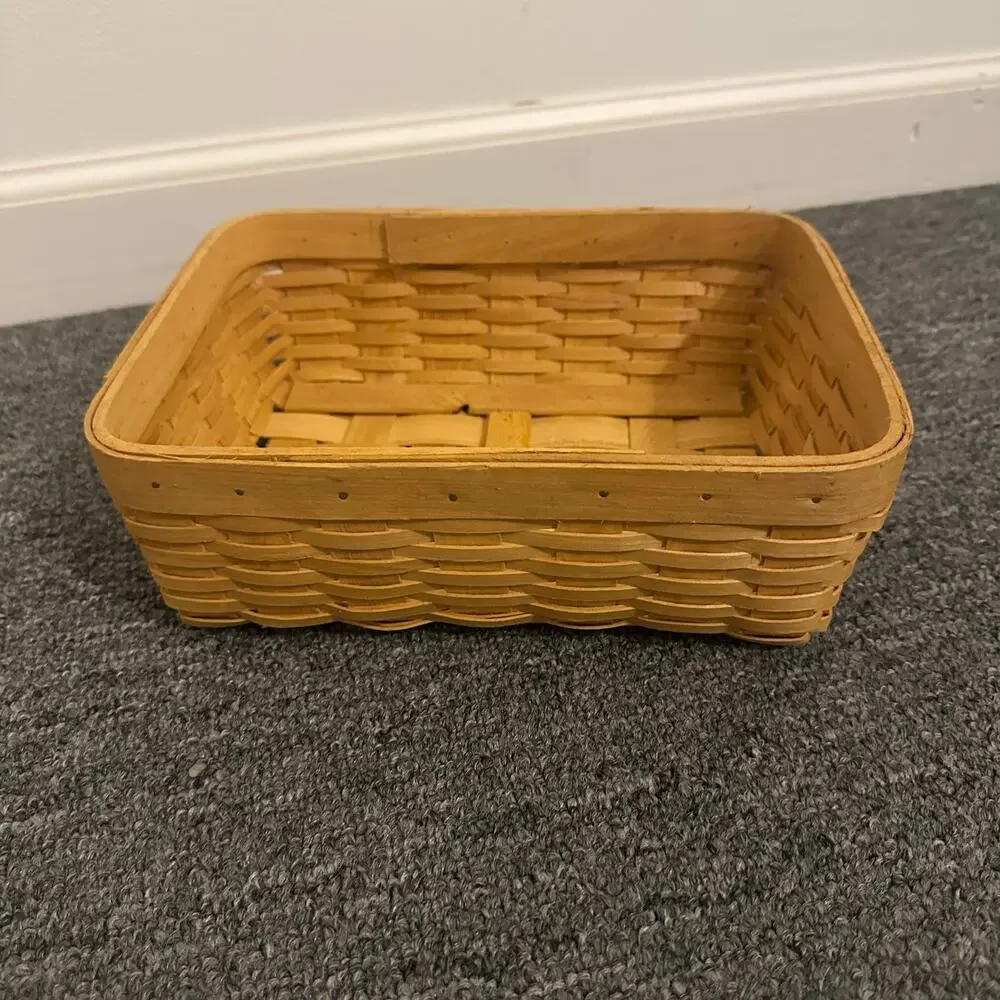 StoneWall Kitchen Storage Rectangle Picnic Basket with Metal Tag